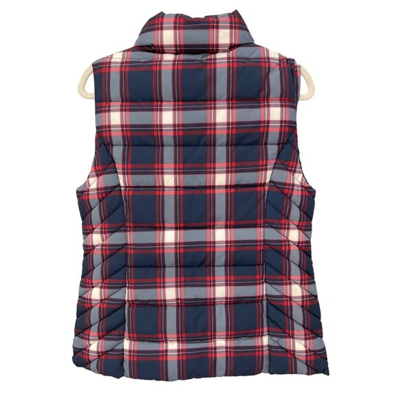 Tommy Hilfiger Full Zip Plaid Quilted Puffer Vest Womens Medium Blue Red Polyest - Picture 2 of 8